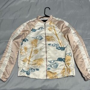 Zara “The Basic Collection” XS Satin Tiger Bomber Jacket